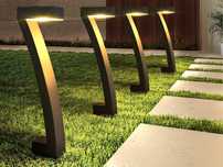4x Nowoczesna Lampa Solarna "7" – czujnik, wodoodporna, wbijana, 6 LED