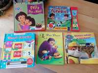 Livros d criança: patrulha pata, dora exploradora, futebol, matemática