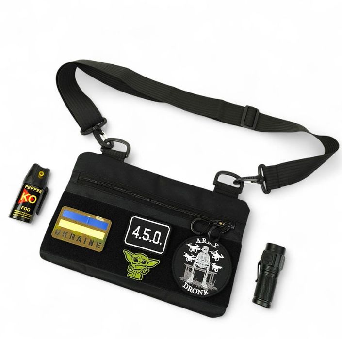 Сумка чорна тактична / Сумка городская — компактна, практична, містка