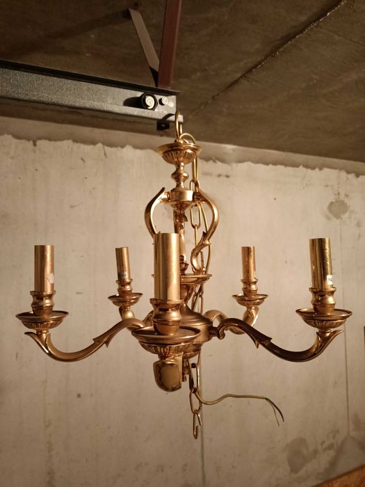 Żyrandol, lampa mosiężna