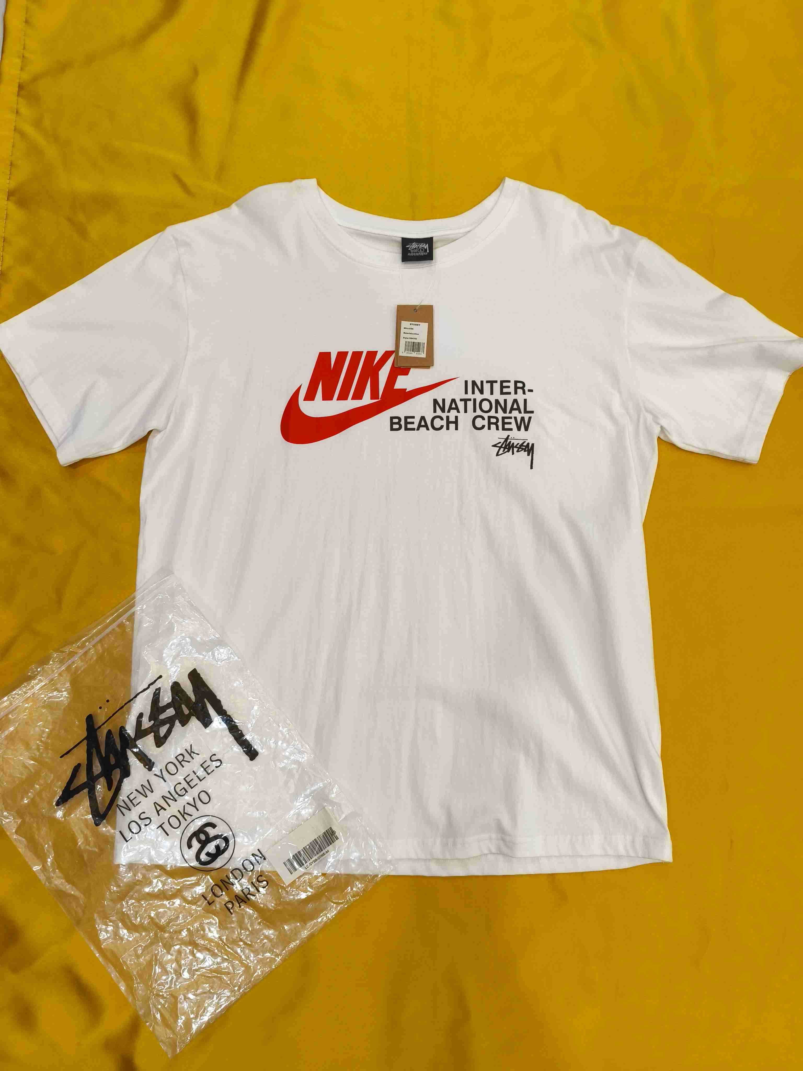 Stussy,Męska biała koszulka z nadrukiem letnim, rozmiar L