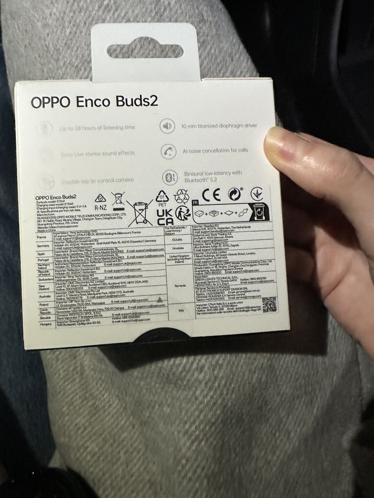 Słuchawki nowe dokanałowe OPPO Enco Buds 2 Biały