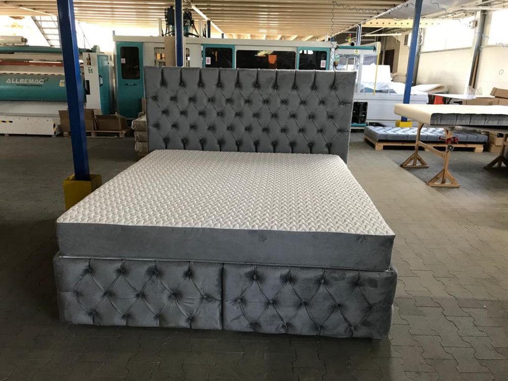 Łóżko kontynentalne Orion Chesterfield  z pojemnikiem na posciel