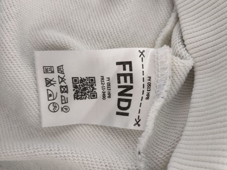 Biała bluza Fendi z lampasem logowana