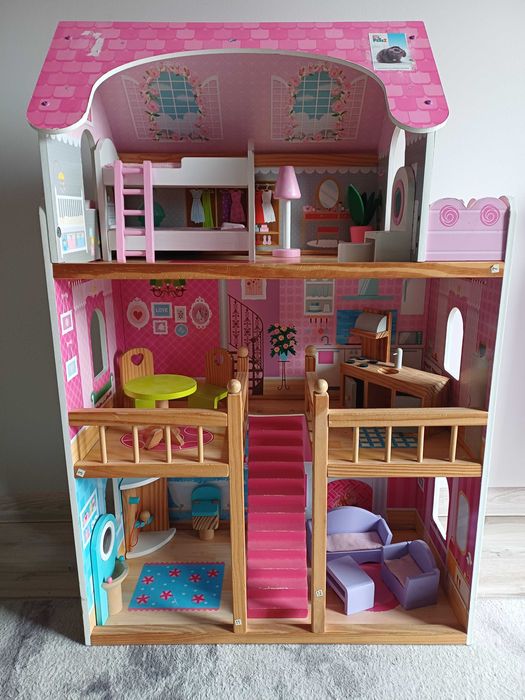 Domek drewniany duży dla lalek