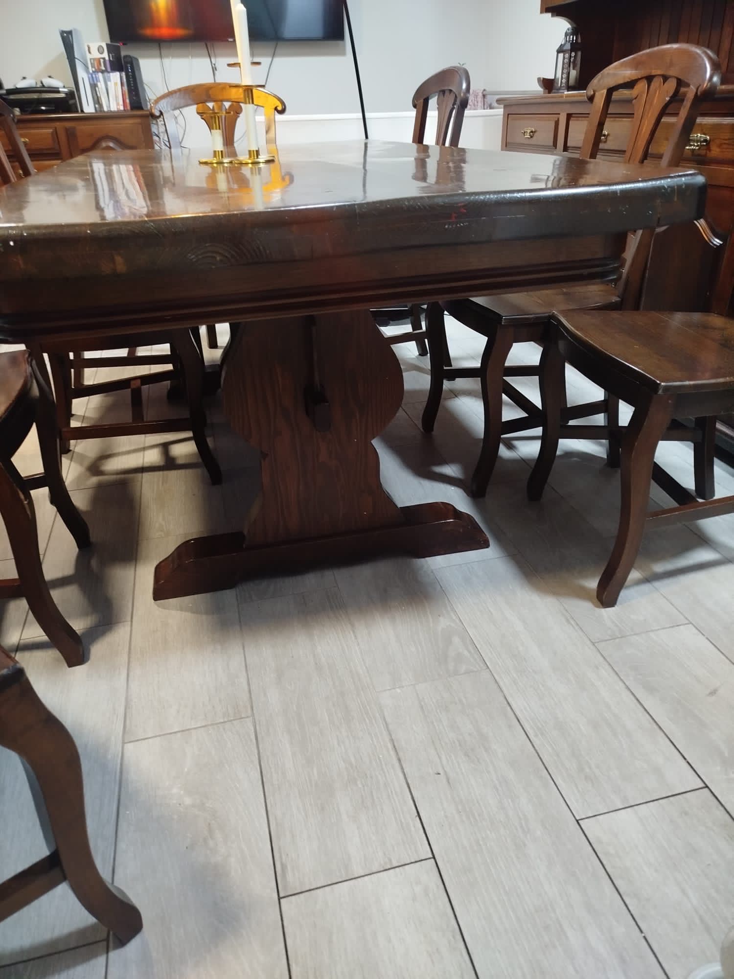 moveis sala jantar madeira maciça mesa jantar cristaleira aparador