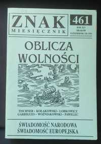 Miesięcznik Znak: Oblicza wolności, 10/1993 (nr 461)