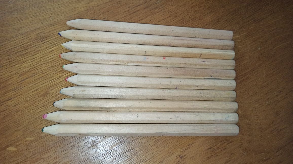 Товсті Кольорові олівці з дерева б/у грифель 4 мм