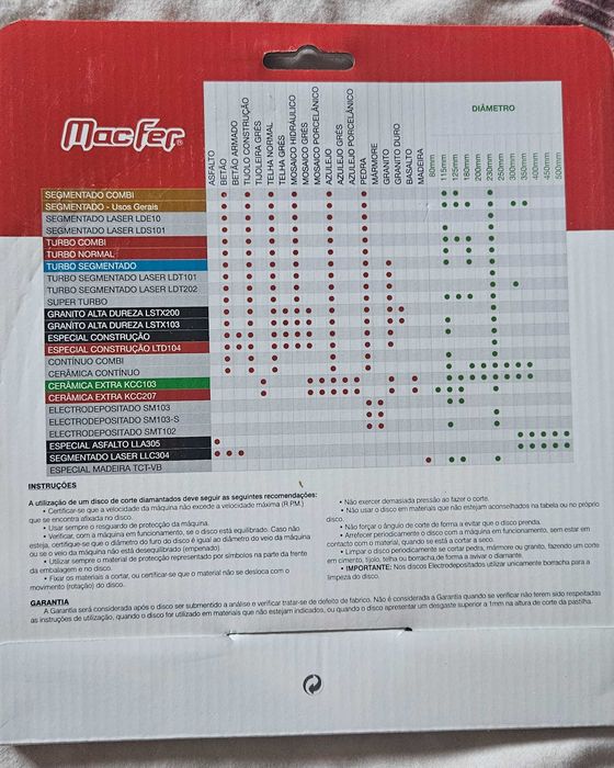 Disco Diamantado Macfer