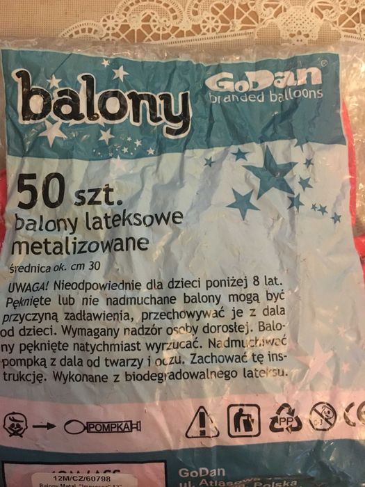 Czerwone balony lateksowe metalizowane 25 szt.