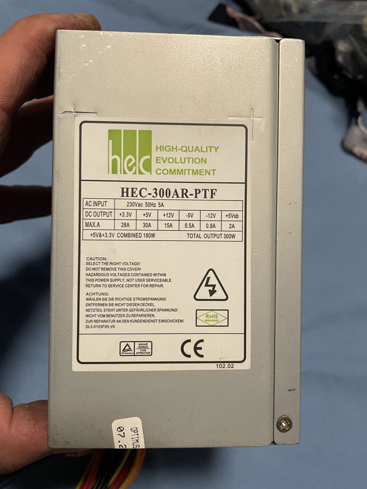 Retro Zasilacz HEC HEC-300AR-PTF 300W ATX 20-PIN Okazja!