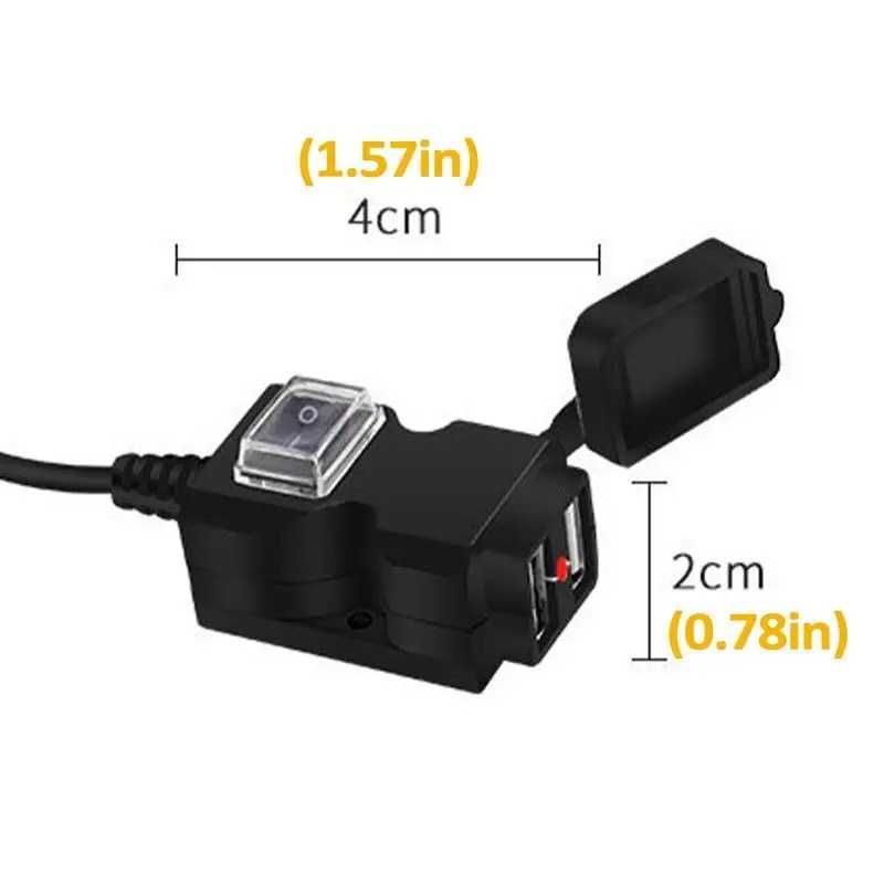 Carregador USB duplo moto interruptor