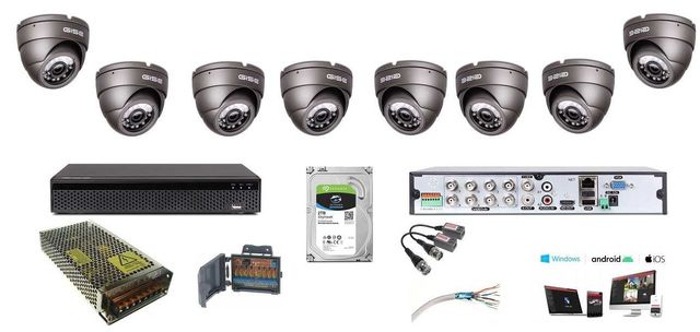 zestaw kamer 4 - 16 kamery 5mpx UHD-4K montaż monitoringu kamer Kielce