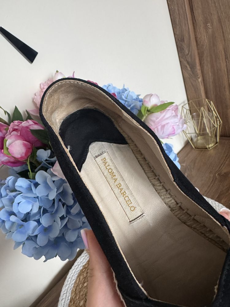 Damskie skorzane espadryle Paloma Barcélo 39 zamsz skóra naturalna