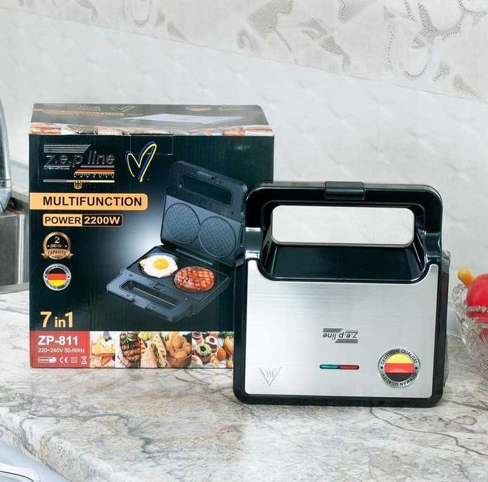 НІМЕЦЬКА Вафельниця 7в1 2200 Вт Zepline ZP-811 Мультимейкер 7 насадок