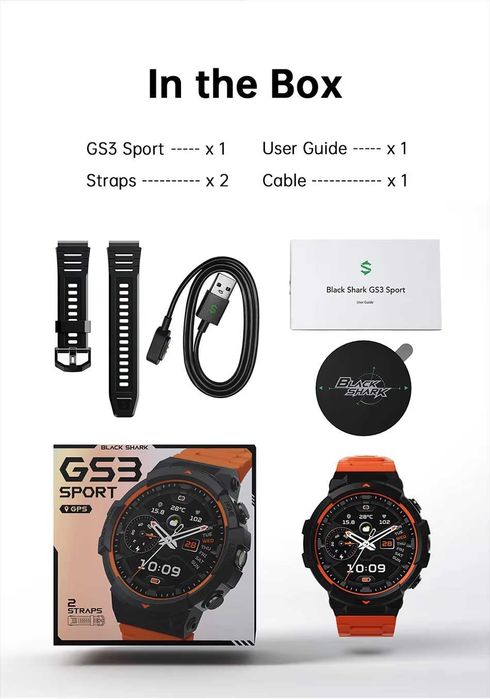 Black Shark GS3 Sport Smart Watch Global Version (Mist, Lava Black)