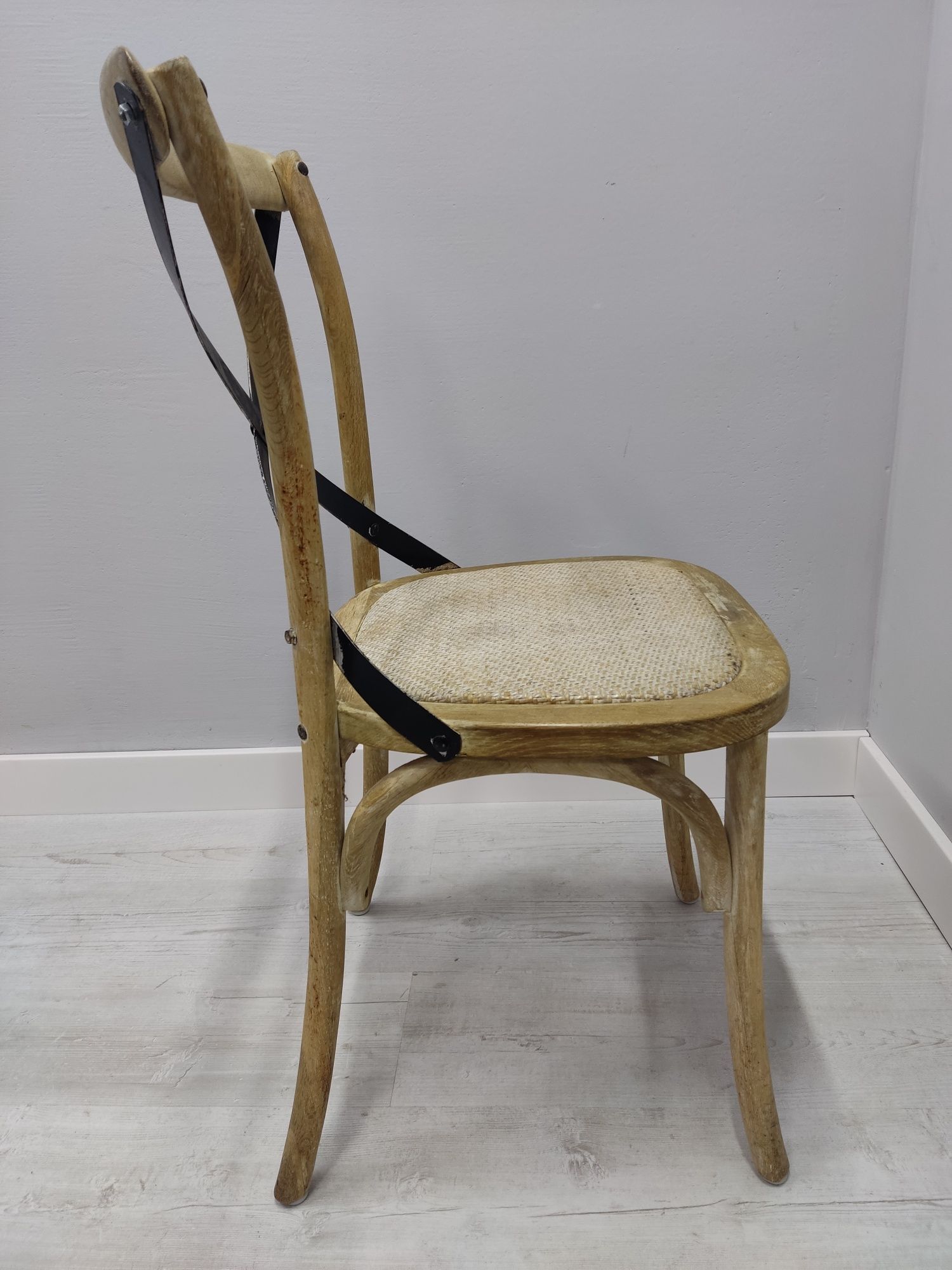 Krzesła dębowe Thonet Fameg krzyżak  loft 1 szt