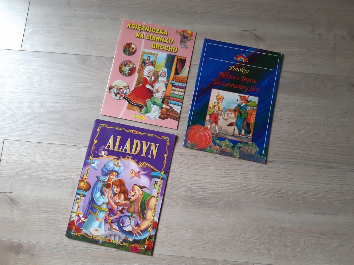 1zł/szt Aladyn Księżniczka na ziarenku grochu Pinokio Piękna i Bestia