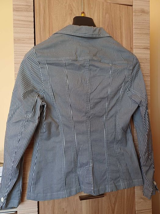 Damski żakiet marynarka paski bawełna