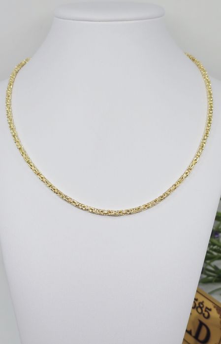 Złoty łańcuszek splot królewski dmuchany próba 585 14k waga 11 g