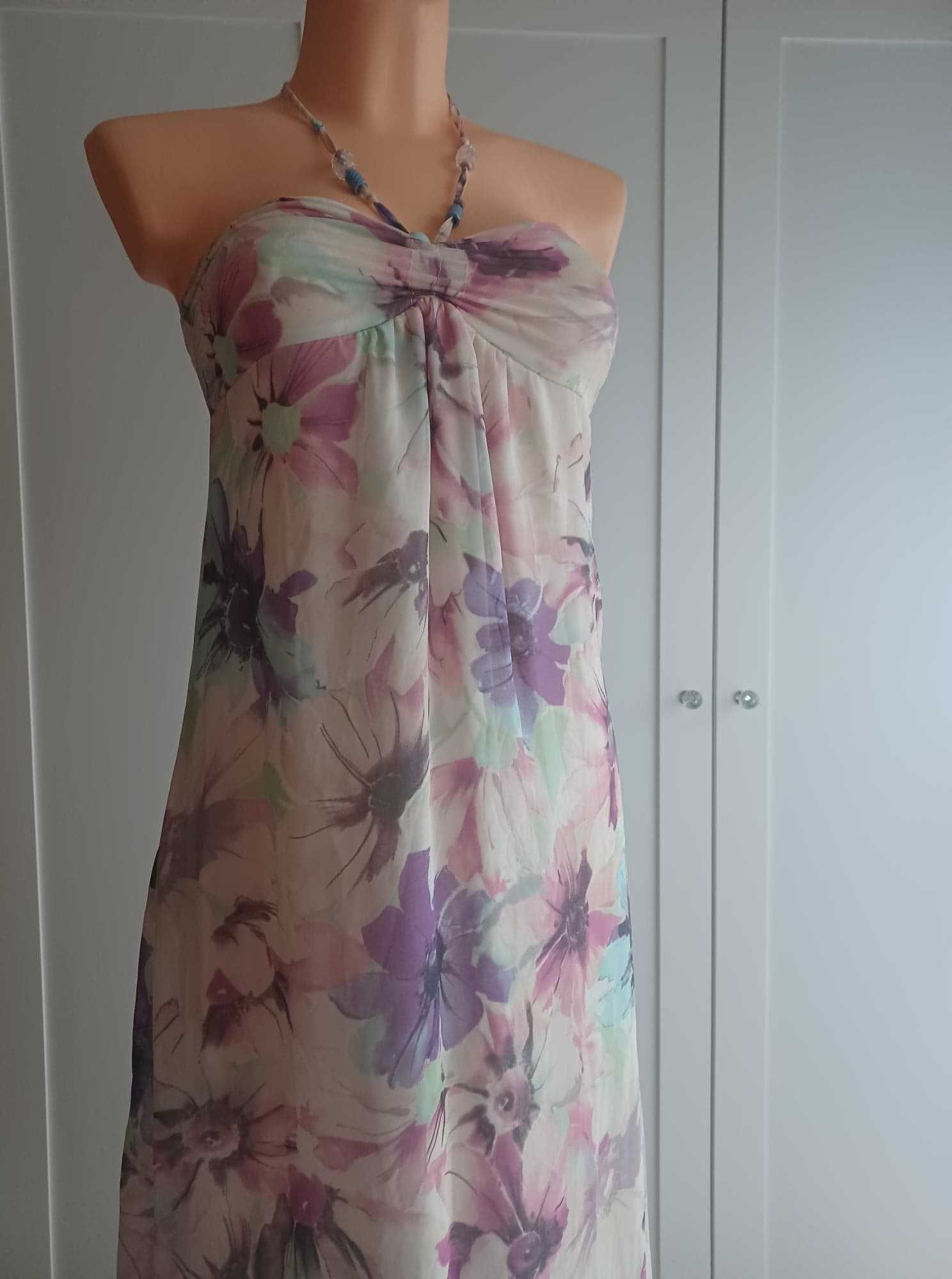 Letnia długa sukienka w kwiaty