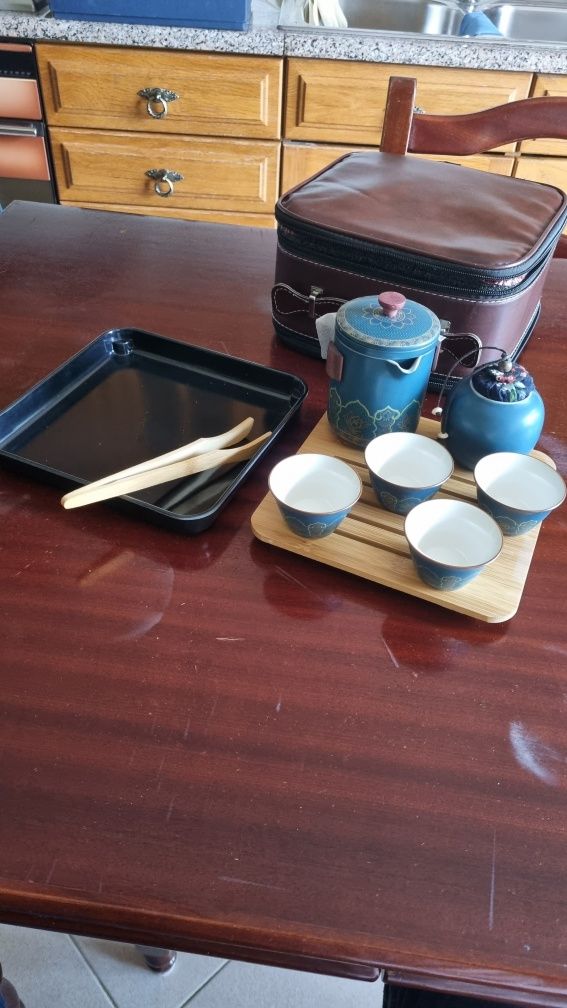 Conjunto de chá em porcelana chinesa