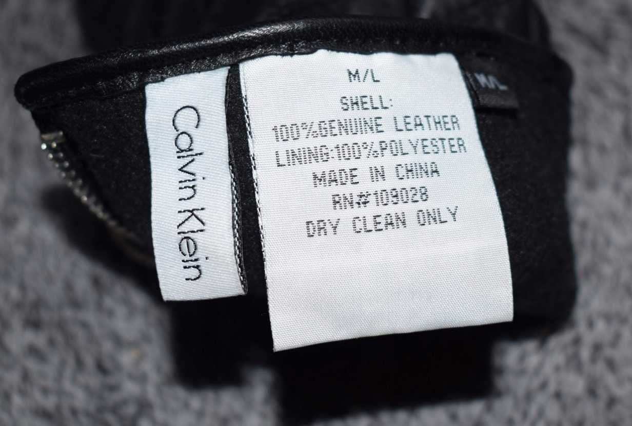 Calvin Klein skórzane rękawiczki z USA r.M/L