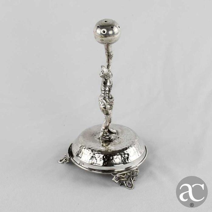 Paliteiro em prata portuguesa Javali