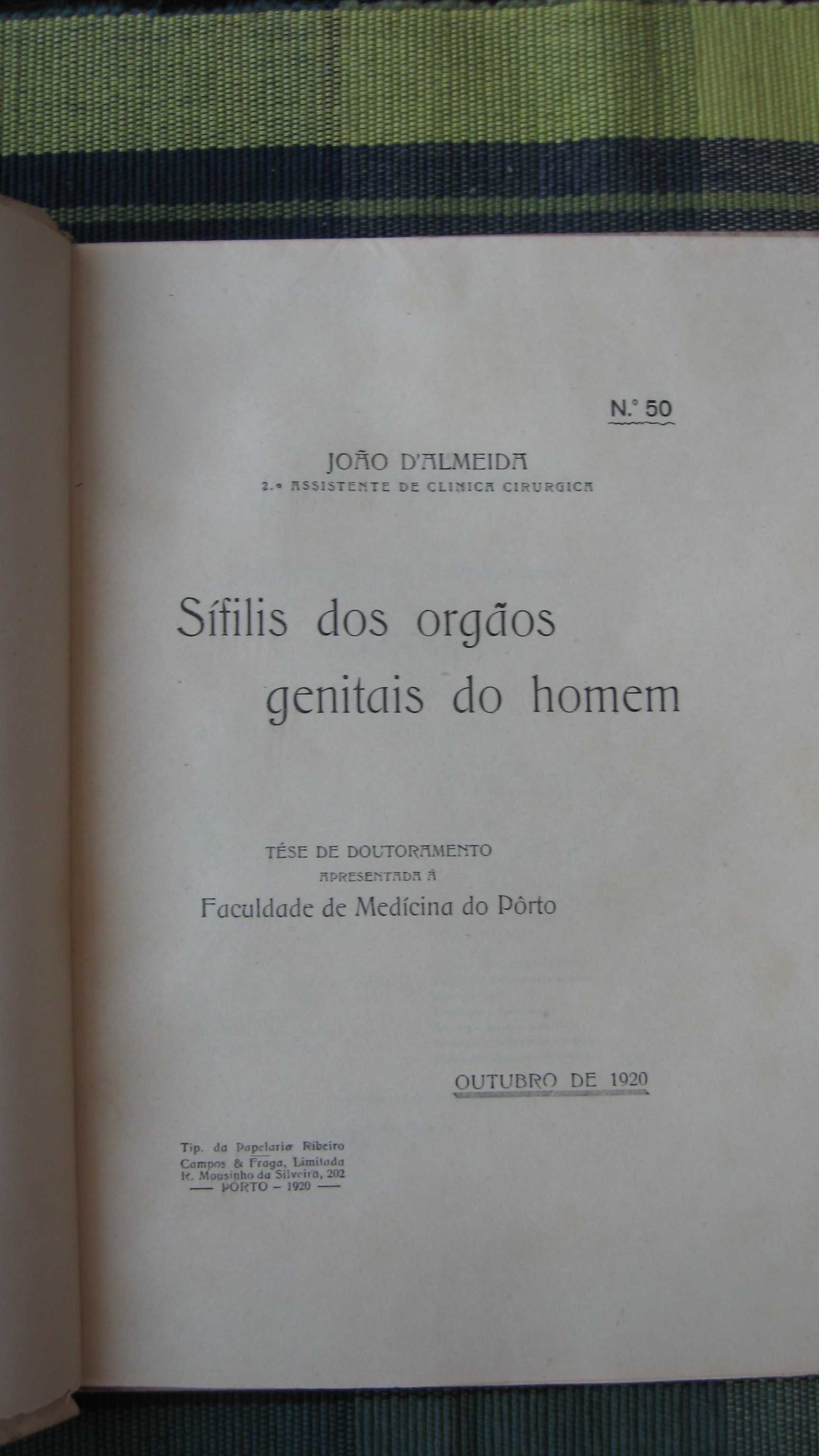 Sifilis dos Orgãos Genitais do Homem - de 1920 por João D'Almeida