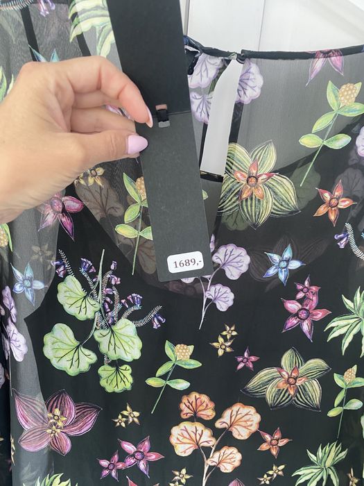 Luisa Cerano jedwabna sukienka 100% jedwab silk seta halka 40 L 42 XL