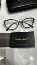 Oprawki korekcyjne okulary Versace cat eye szaro złote, lekkie piękne