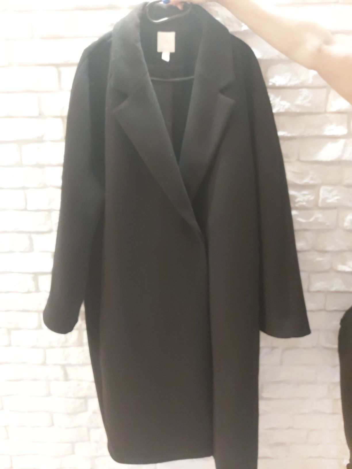 Płaszcz zimowy czarny elegancki czarny H&M rozm xL oversize