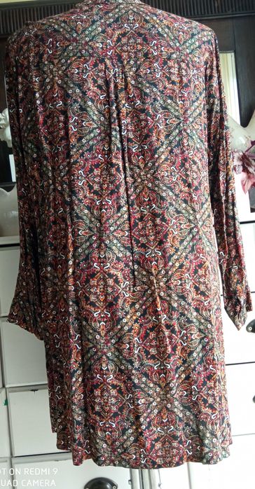 Janina bluzka koszula sukienka koszulowa boho 132cm pachy 52 54 wiskoz
