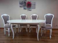 stylowe krzesła drewniane, stół rozkładany LUDWIK