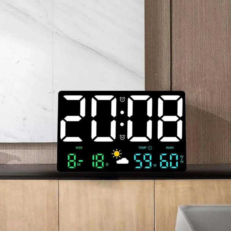 Настольные/настенные электронные LED часы, термометр, гигрометр