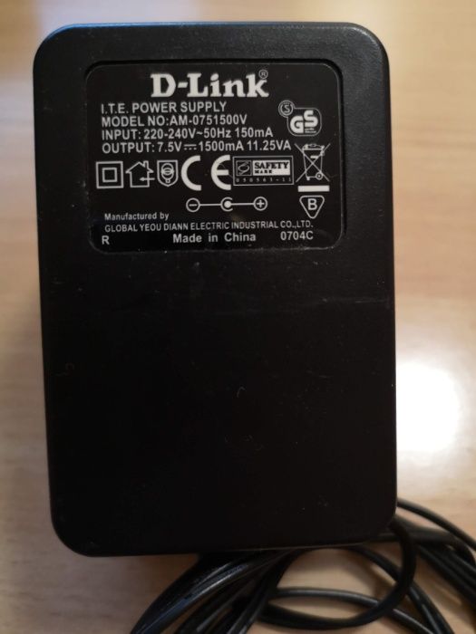 Router D-LINK model: DI-524 + Zasilacz D-Link AM-075150oV 7,5V-1,5A