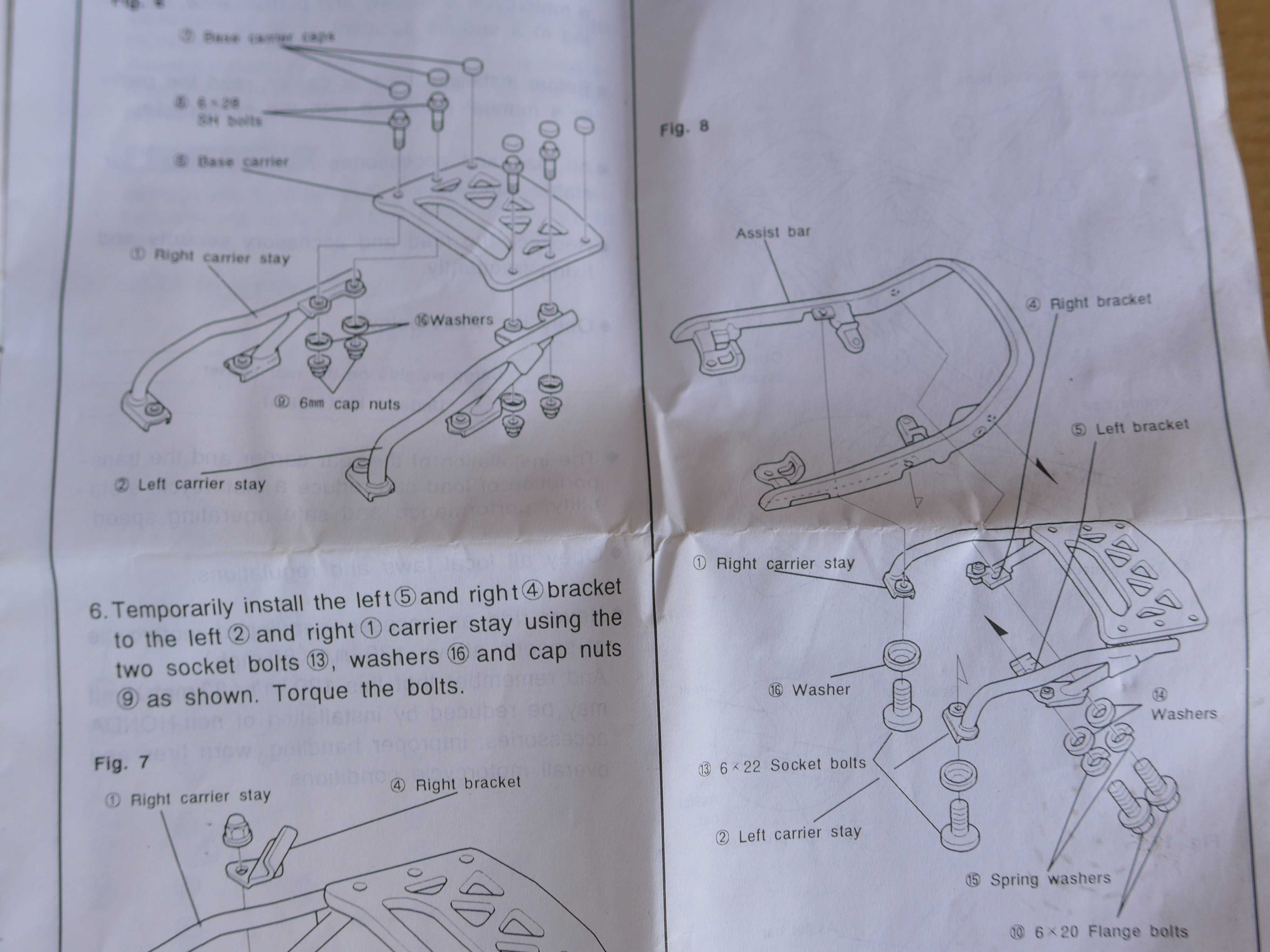 Honda CBR 1000 f '89-00r STELAŻ bagaznik kufer oryginalny + płyta nowy