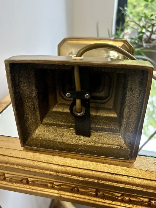 Piękna Duża Mosiężna Włoska Lampa 1950rok Ciężki Lity Mosiądz Unikat