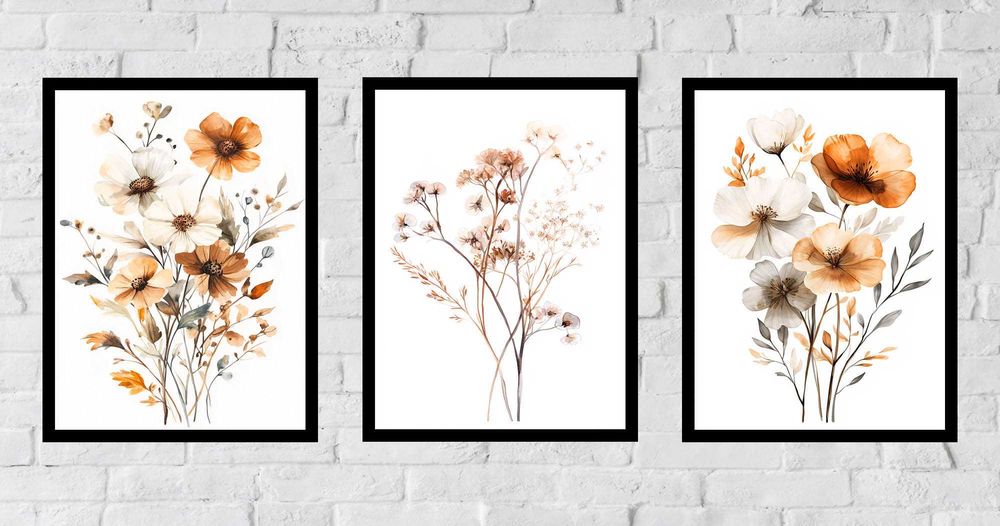 50x40 obrazy w ramie plakaty ramka KWIATKI KWIATY BUKIET NATURA BOHO