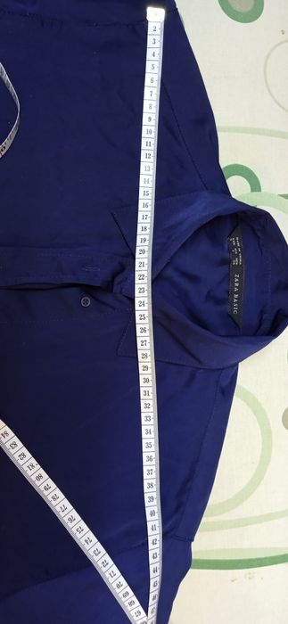 Luźna koszula sukienka Zara granatowa