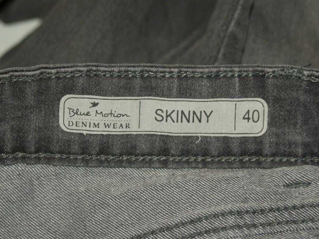 Blue Motion szare jeansy damskie skinny jeggins 40