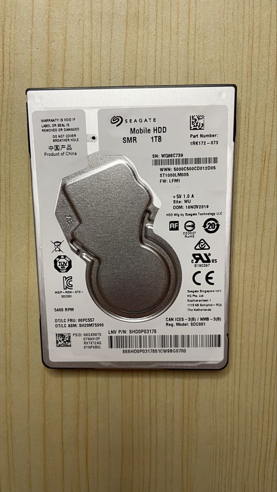 Жорсткий Диск Seagate 1RK172-073, 1 ТБ, 5,4 Тис. Об/Хв, SATA 7 Мм