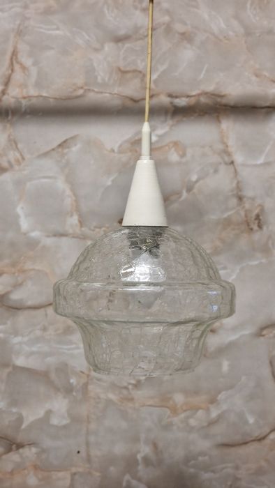 Polski Space Design / crackle glas _ lampa PRL _vintage