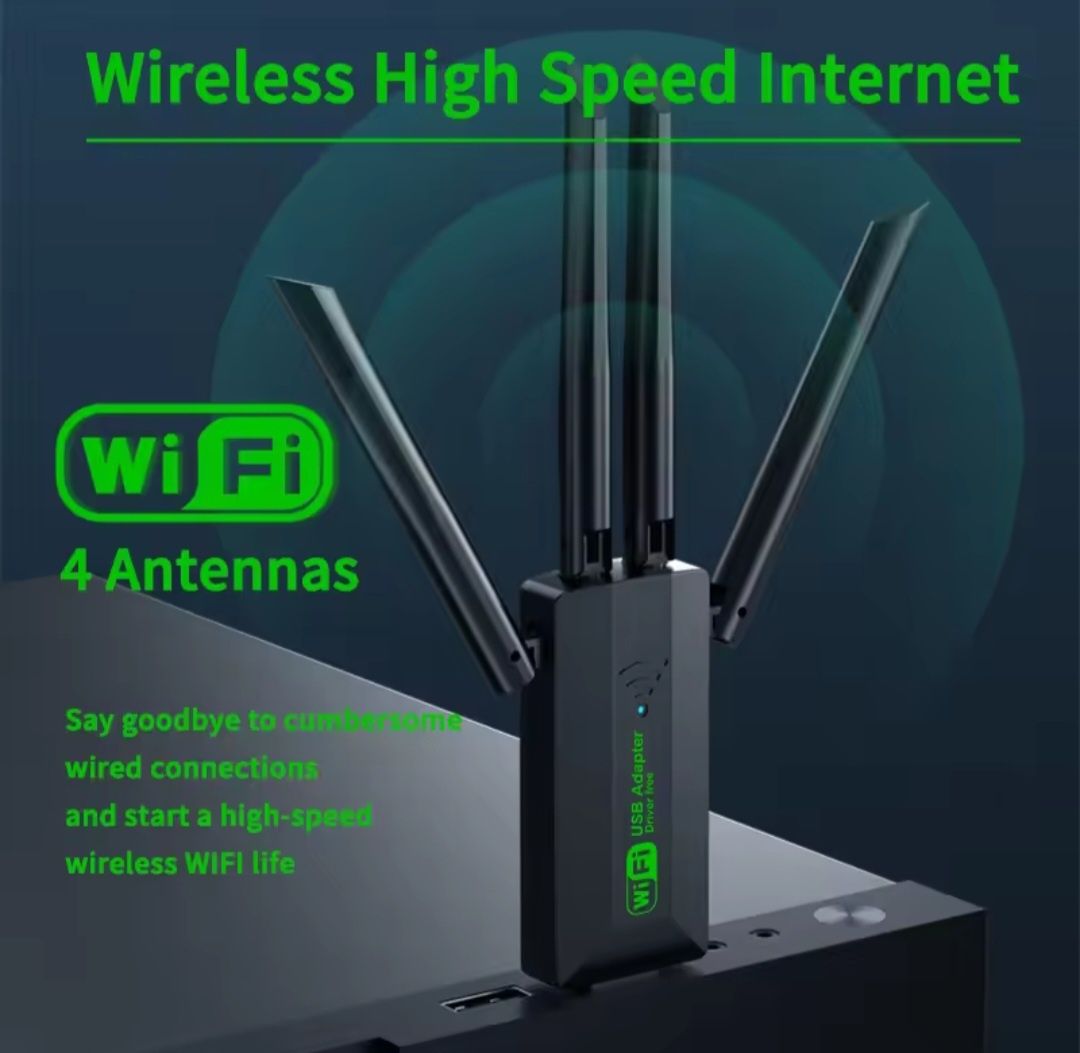 Двохдіапазонний адаптер 1200 Мбіт/с WiFi-5 USB 3.0 2.4GHz+5GHz 802.1