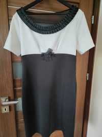 Elegancka biało-czarna sukienka