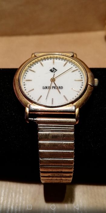 Louis Picard 22k gold plated pozłacany zegarek