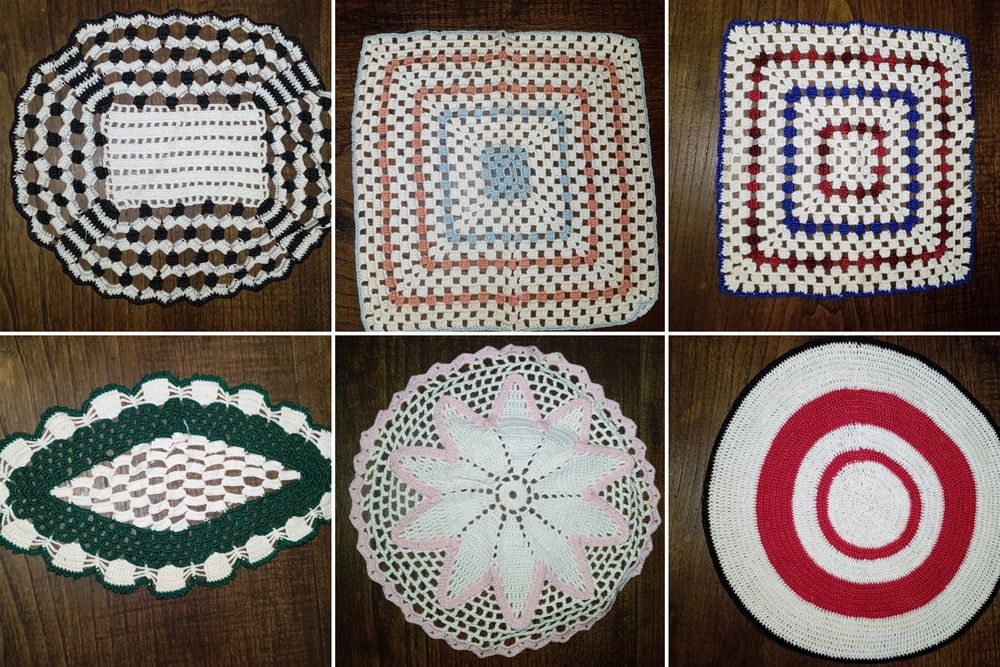 Naperons Vários Artesanais Crochê Vintage