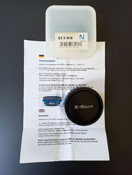 Novoflex Nex/Nik (Nikon F → Sony E) - Adaptador