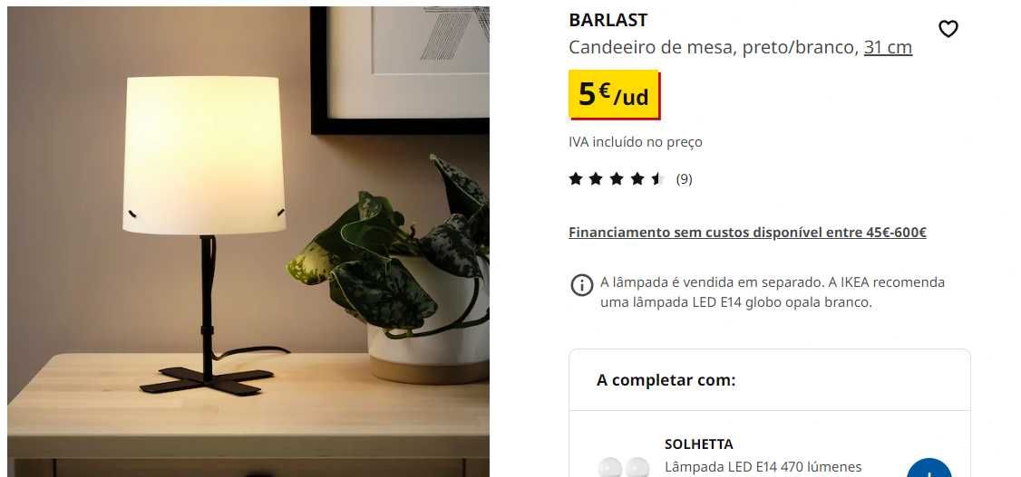 Candeeiros Ikea BARLAST