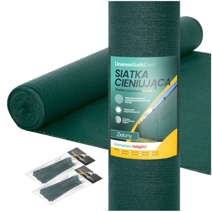Siatka cieniująca LINAREM 140g/m2 90%. 2m x 50m